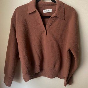 Abercrombie Brown Soft Collared Sweater
